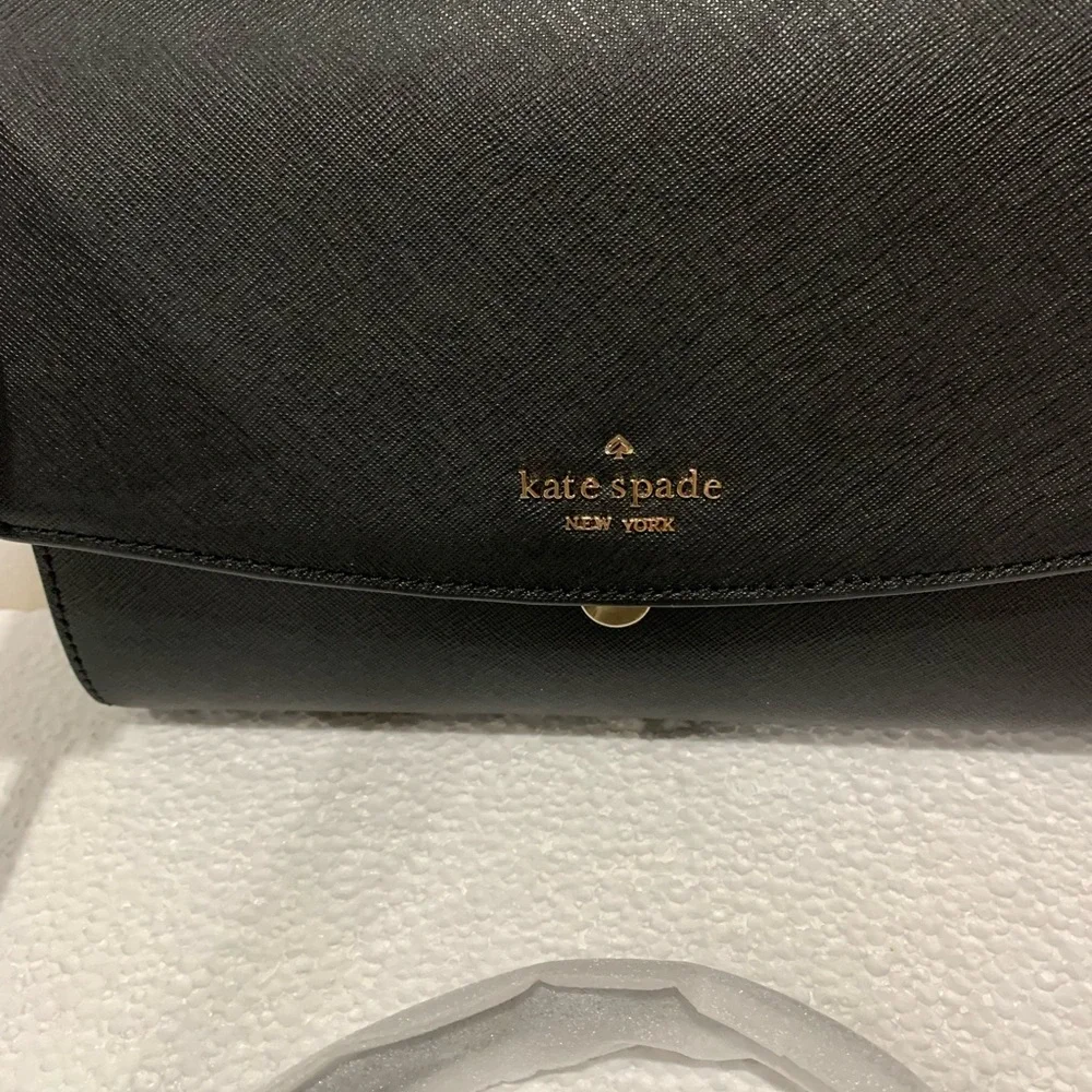 Kate Spade NY black leather crossbody shoulder bag NWT